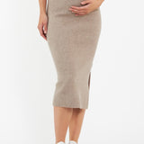 Dani Knit Maternity Skirt (Latte) | Ripe Maternity Canada