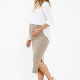 Dani Knit Maternity Skirt (Latte) | Ripe Maternity Canada