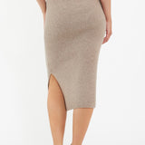 Dani Knit Maternity Skirt (Latte) | Ripe Maternity Canada