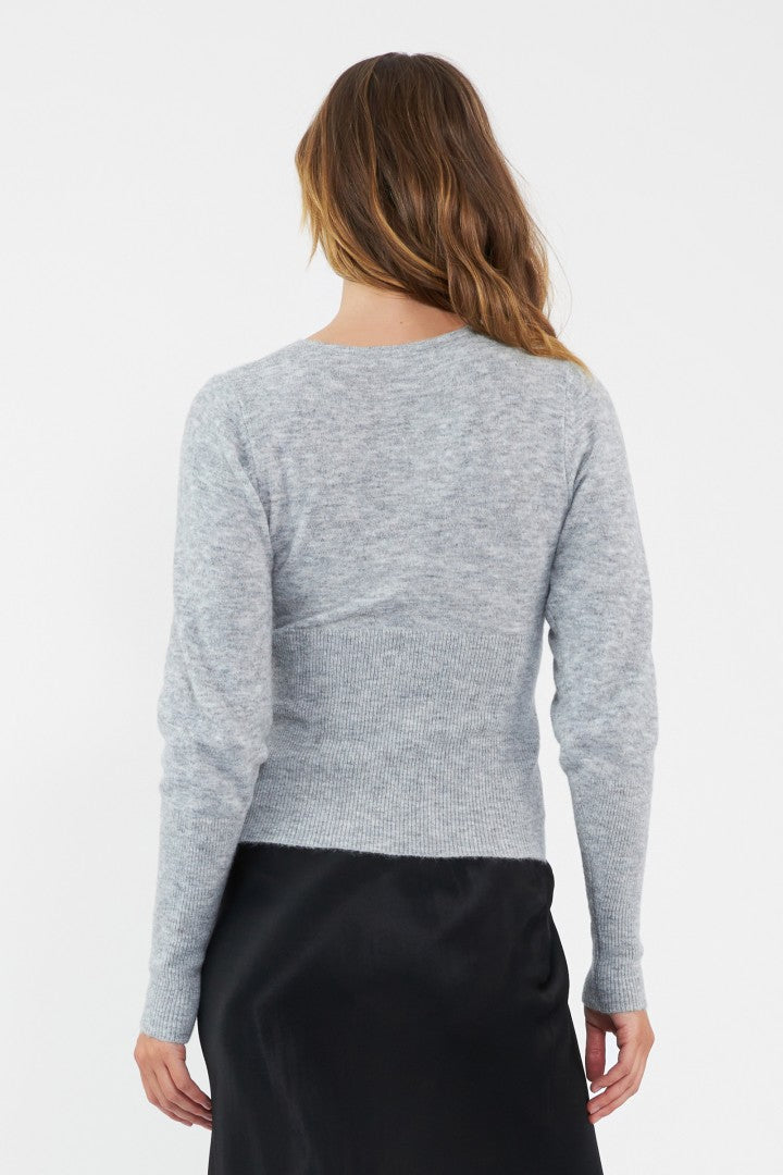 Willa Crop Maternity & Nursing Knit Sweater (Silver) | Ripe Maternity