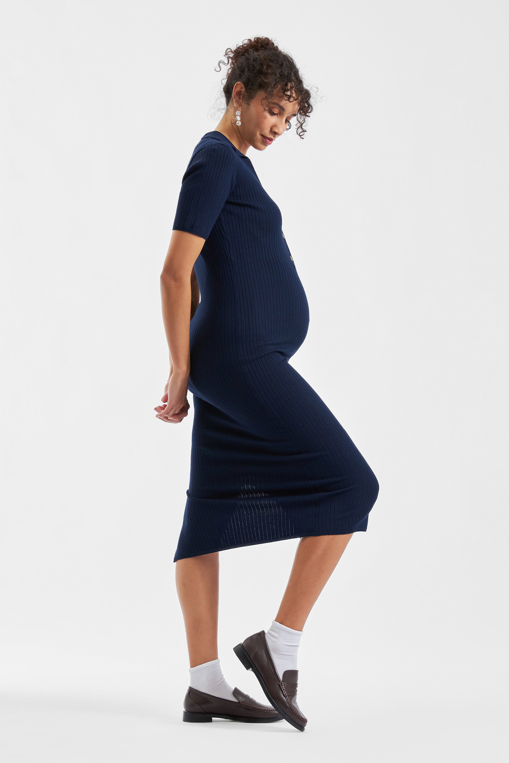Maddy Knit Polo Maternity & Nursing Dress | Ripe Maternity | Carry Maternity | Maternity and Nursing Dresses Canada