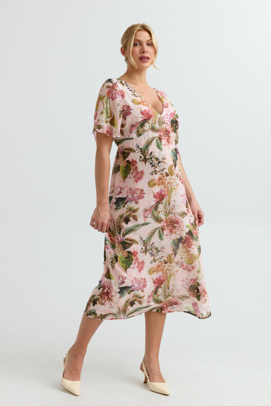 Lily Chiffon Maternity Evening Dress (Floral) | CARRY