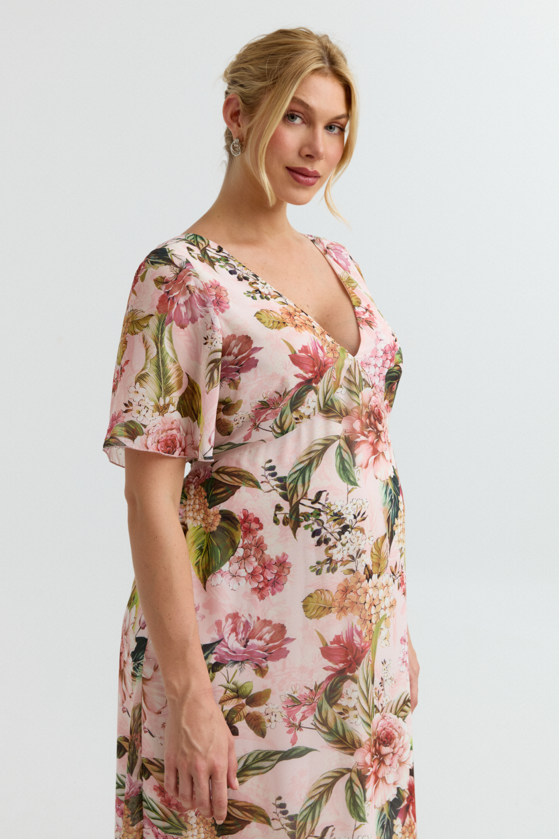 Lily Chiffon Maternity Evening Dress (Floral) | CARRY