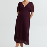 Lily Chiffon Maternity Evening Dress (Deep Violet) | CARRY