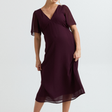 Lily Chiffon Maternity Evening Dress (Deep Violet) | CARRY