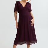 Lily Chiffon Maternity Evening Dress (Deep Violet) | CARRY