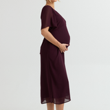 Lily Chiffon Maternity Evening Dress (Deep Violet) | CARRY