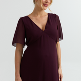 Lily Chiffon Maternity Evening Dress (Deep Violet) | CARRY