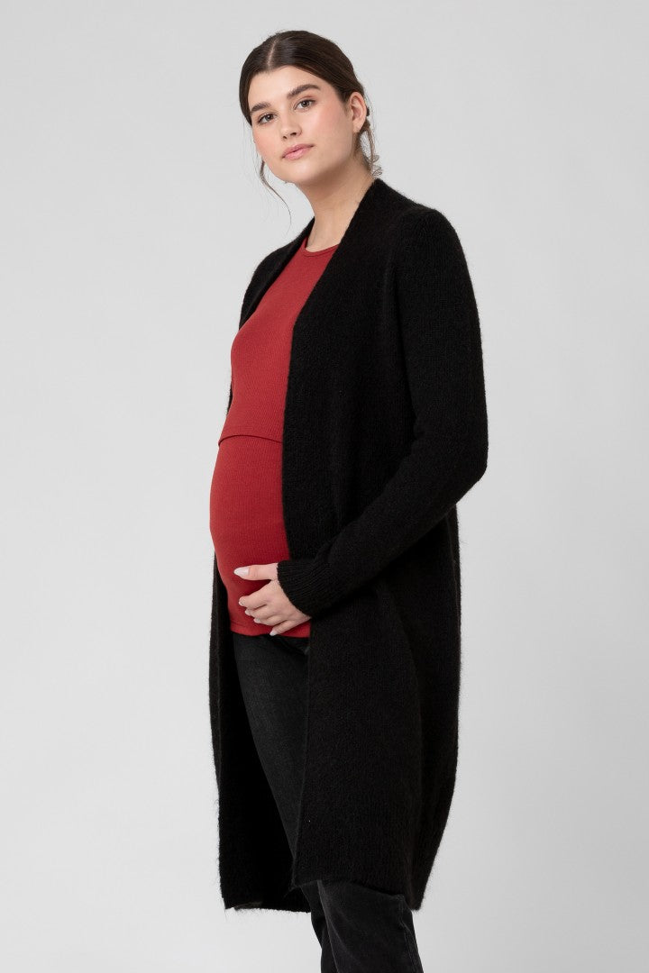 Linda Longline Cardigan | Black | Ripe Maternity | Maternity Sweaters and Cardigans Canada