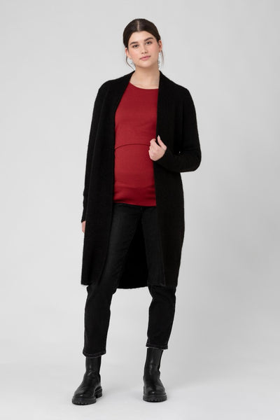 Linda Longline Cardigan | Black | Ripe Maternity | Maternity Sweaters and Cardigans Canada