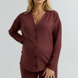 Maternity Ribbed Cardigan (Rose Taupe) | CARRY