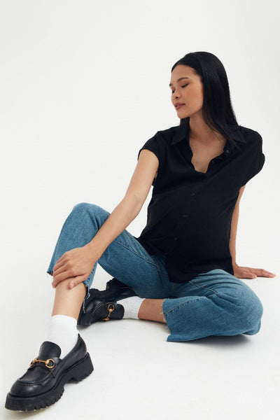 Margo Tencel Blouse | CARRY Maternity | Maternity Tops and Blouses Canada