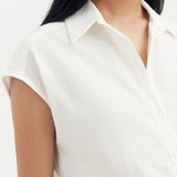 Margo Tencel Blouse - White | CARRY | Maternity and Nursing Tops Canada