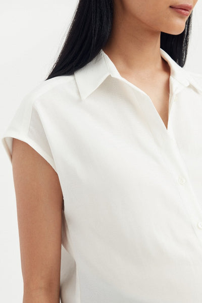 Margo Tencel Blouse - White | CARRY | Maternity and Nursing Tops Canada