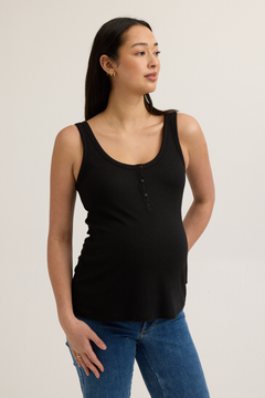 Soft Modal Maternity & Nursing Tank Top (Black) | CARRY