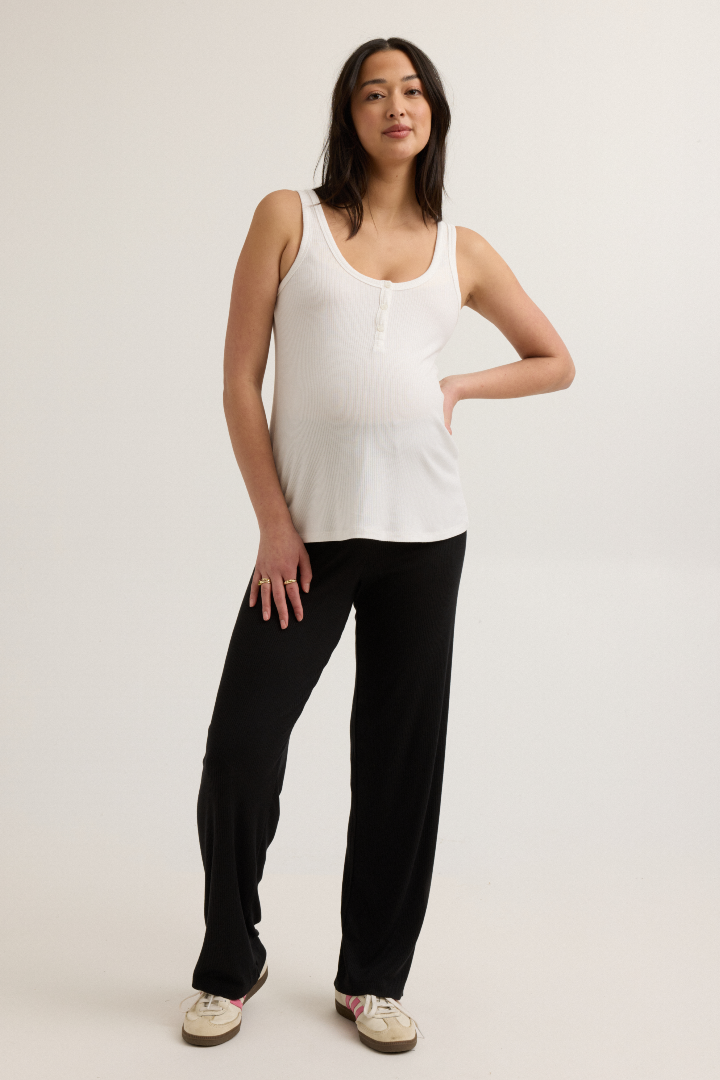 Soft Modal Maternity & Nursing Tank Top (White) | CARRY 