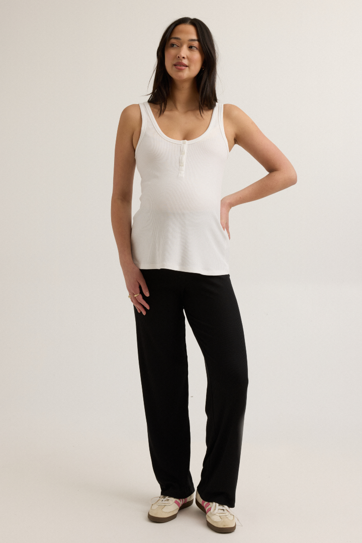 Soft Modal Maternity & Nursing Tank Top (White) | CARRY