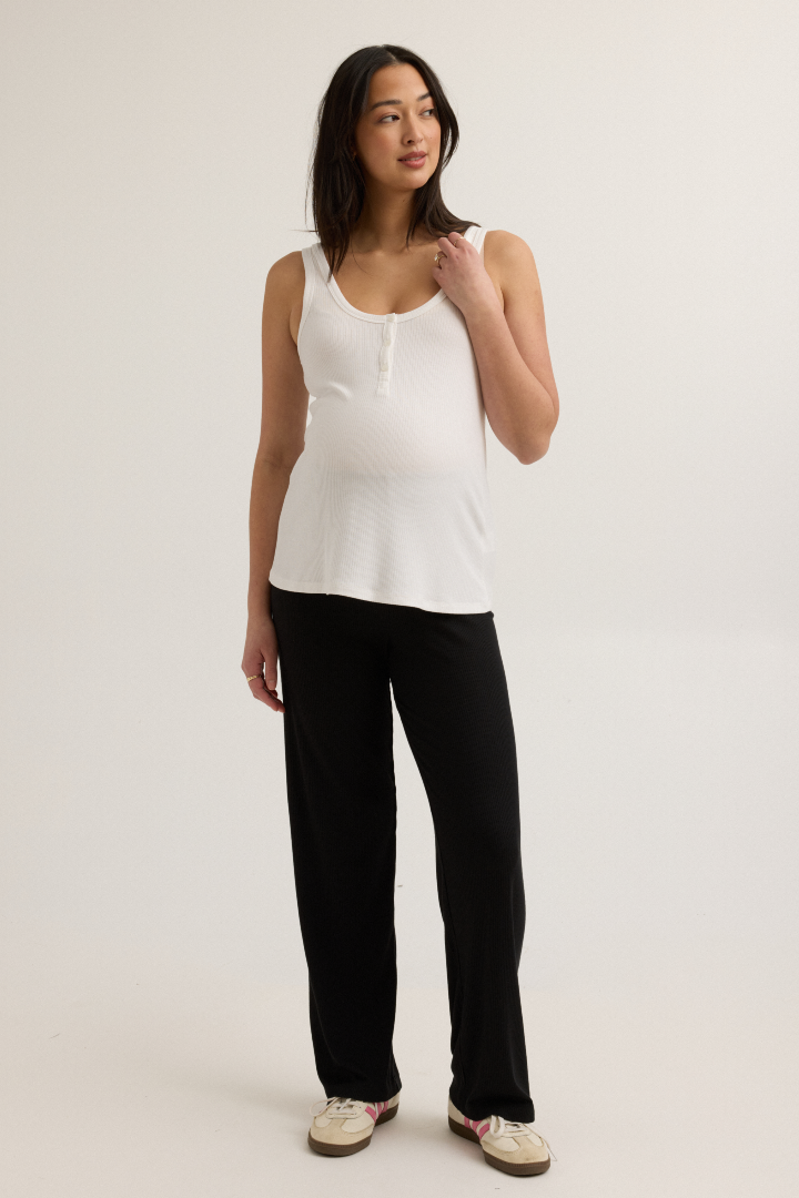 Soft Modal Maternity & Nursing Tank Top (White) | CARRY 