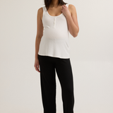 Soft Modal Maternity & Nursing Tank Top (White) | CARRY 