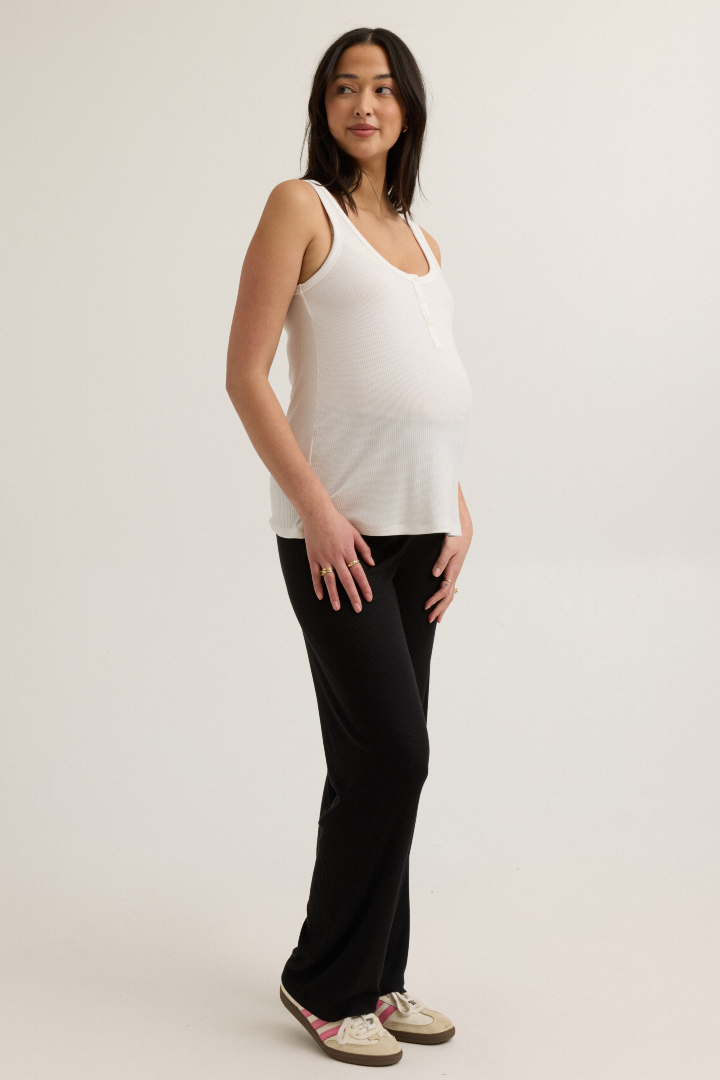 Soft Modal Maternity & Nursing Tank Top (White) | CARRY 