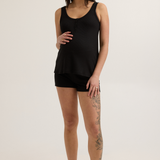 Soft Modal Rib Maternity Short (Black) | CARRY