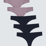 Seamless Maternity No Show Thong Underwear 5-Pack