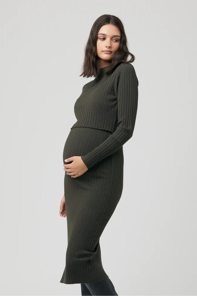 Nella Rib Nursing Knit Dress Ripe Maternity CARRY Canada