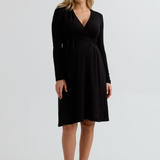 Olivia Soft Maternity Wrap Dress (Black) | CARRY