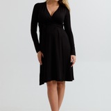 Olivia Soft Maternity Wrap Dress (Black) | CARRY