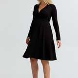 Olivia Soft Maternity Wrap Dress (Black) | CARRY