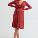 Soft Maternity Wrap Dress (Spice) | CARRY