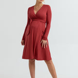 Soft Maternity Wrap Dress (Spice) | CARRY