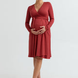 Soft Maternity Wrap Dress (Spice) | CARRY