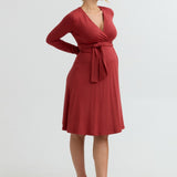 Soft Maternity Wrap Dress (Spice) | CARRY