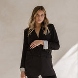 Relaxed Boyfriend Maternity Blazer (Black) | Legoe Heritage