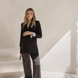 Relaxed Boyfriend Maternity Blazer (Black) | Legoe Heritage