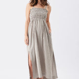 Leo Stripe Shirred Dress