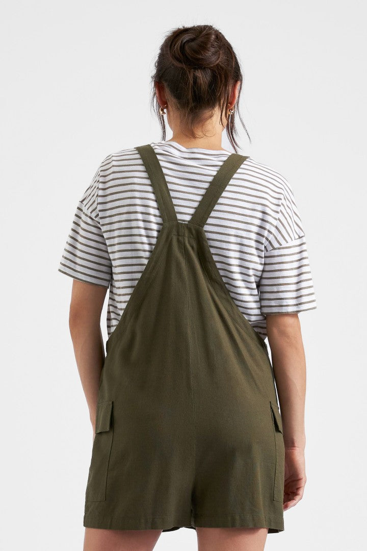 Terry Linen Maternity Playsuit (Khaki) | Ripe Maternity