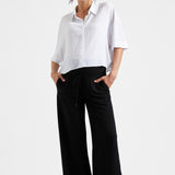Farrah Crop Button-Up Shirt (White) | Ripe Maternity