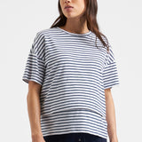 Claudette Maternity & Nursing Stripe Tee (White/Navy) | Ripe Maternity
