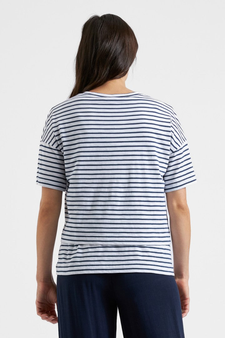 Claudette Maternity & Nursing Stripe Tee (White/Navy) | Ripe Maternity