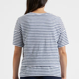 Claudette Maternity & Nursing Stripe Tee (White/Navy) | Ripe Maternity