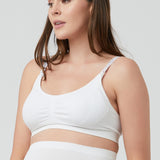 Seamless Nursing Bra (White) | Ripe Maternity