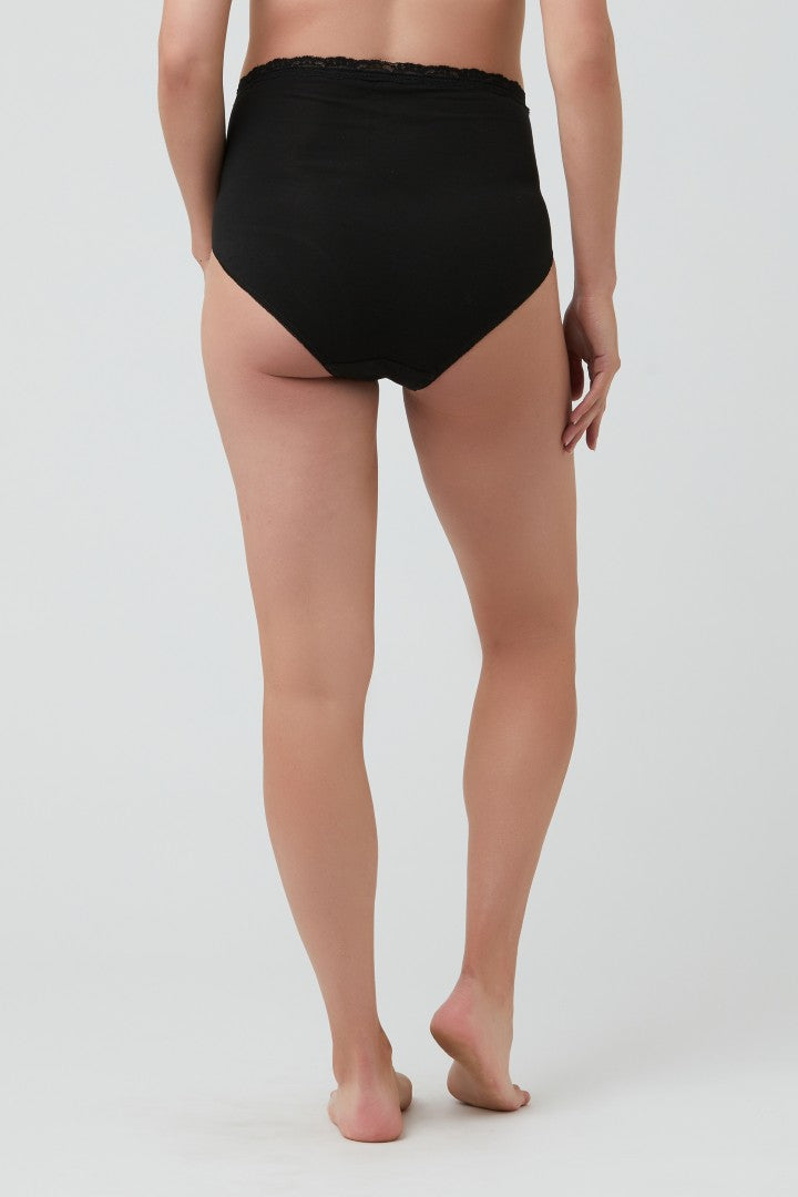 Organic Cotton Full Maternity Briefs (Black) | Ripe Maternity
