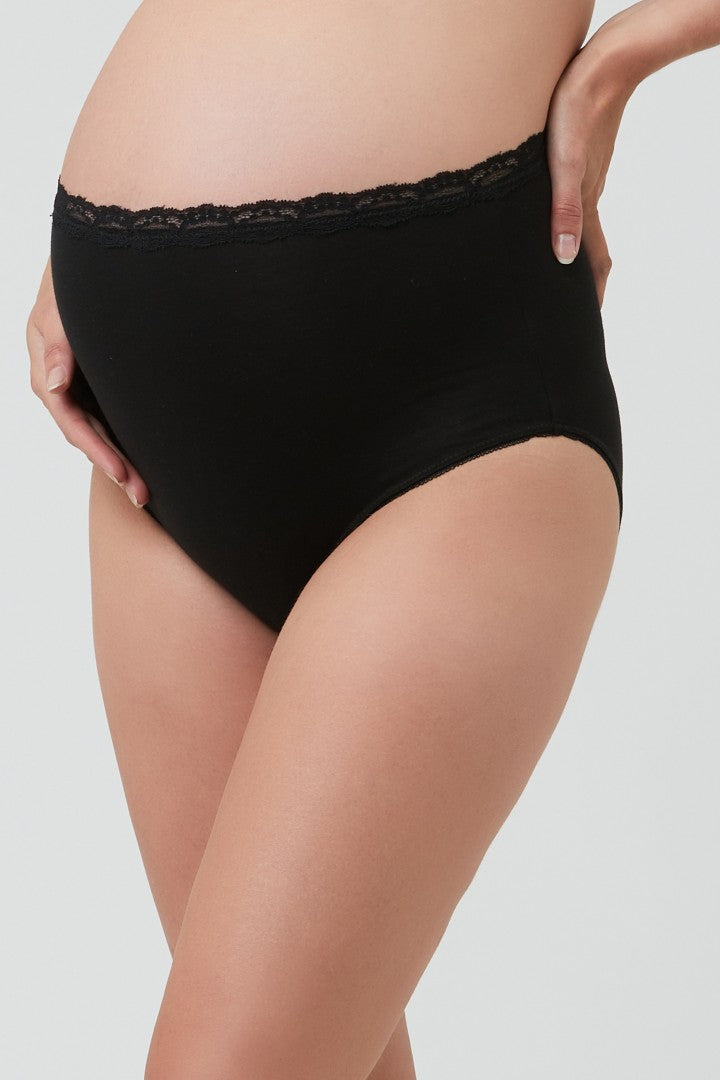 Organic Cotton Full Maternity Briefs (Black) | Ripe Maternity