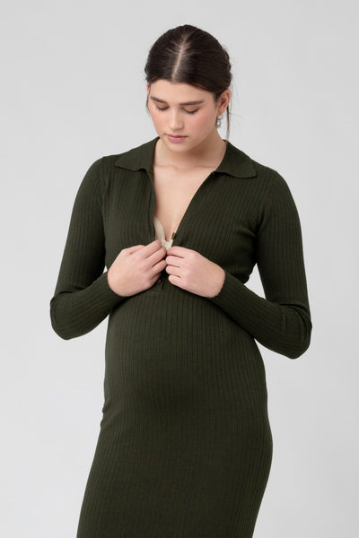 Sammy Knit Polo Maternity & Nursing Dress | Ripe Maternity | Maternity Dresses Canada
