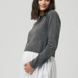 Sandy Detachable Nursing Knit - Charcoal Marle | Ripe Maternity | CARRY | Maternity and Nursing Sweaters Canada