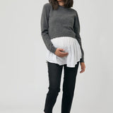 Sandy Detachable Nursing Knit - Charcoal Marle | Ripe Maternity | CARRY | Maternity and Nursing Sweaters Canada