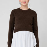 Sandy Detachable Nursing Knit - Chocolate | Ripe Maternity | CARRY | Maternity and Nursing Sweaters Canada