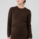 Sandy Detachable Nursing Knit - Chocolate | Ripe Maternity | CARRY | Maternity and Nursing Sweaters Canada